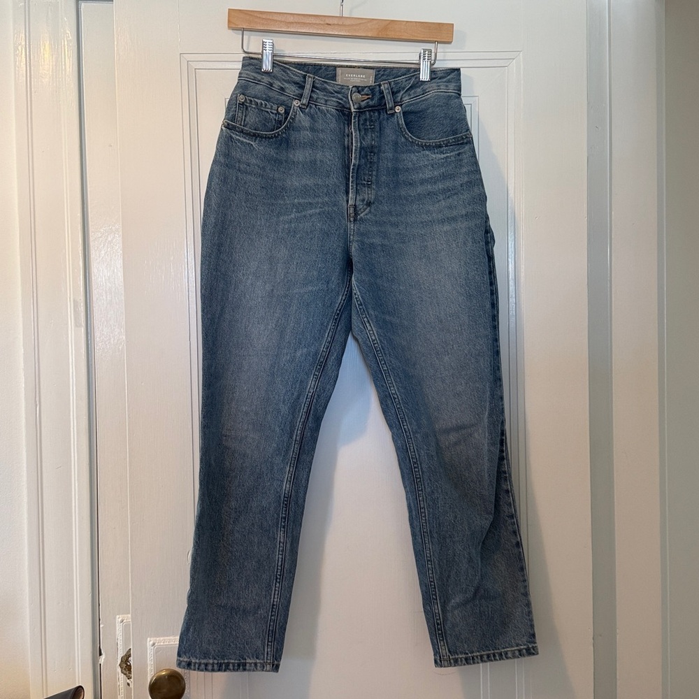 Everlane Curvy 90s Cheeky Straight Jeans Crop in Blue